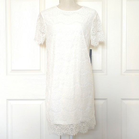 Lulu's Take Me to Brunch Ivory Lace Shift Dress - Picture 5 of 11
